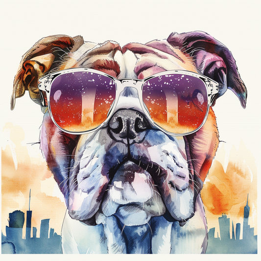 Bulldog Dog majestic Expressive surreal Vinyl Decal Sticker for Car, Laptop, Tumbler and more # F017377