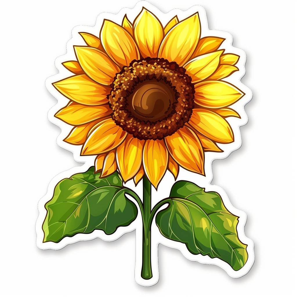 Sunflower flower majestic Expressive surreal Vinyl Decal Sticker for Car, Laptop, Tumbler and more # F023139