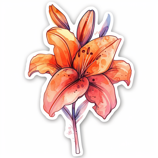 Lily flower majestic Expressive surreal Vinyl Decal Sticker for Car, Laptop, Tumbler and more # F023265