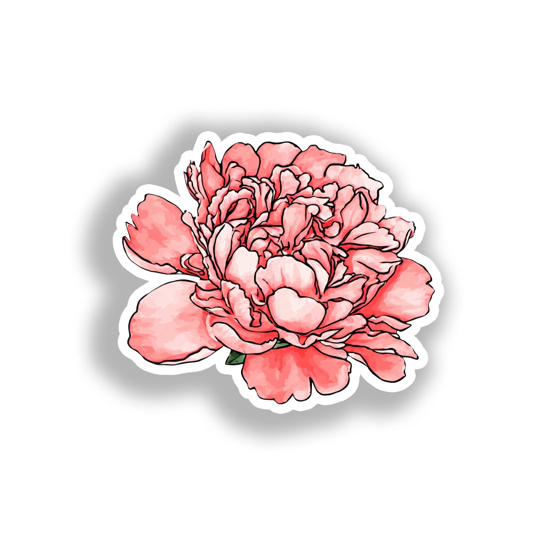 Peony Flower Vinyl Decal Sticker for Car, Laptop, Tumbler and more # A019326-4" x 4"