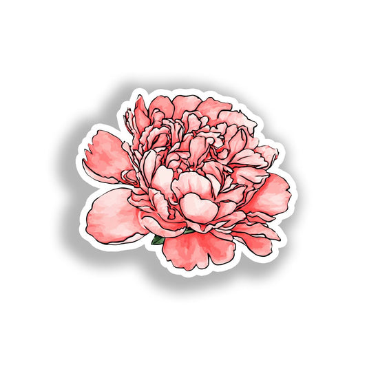 Peony Flower Vinyl Decal Sticker for Car, Laptop, Tumbler and more # A019326-4" x 4"