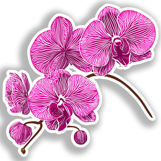 Orchid Flower Vinyl Decal Sticker for Car, Laptop, Tumbler and more # A019238-4" x 4"