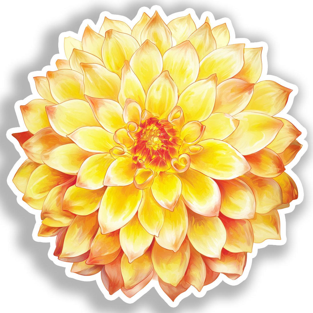 Dahlia Flower Vinyl Decal Sticker for Car, Laptop, Tumbler and more # A019681-4" x 4"