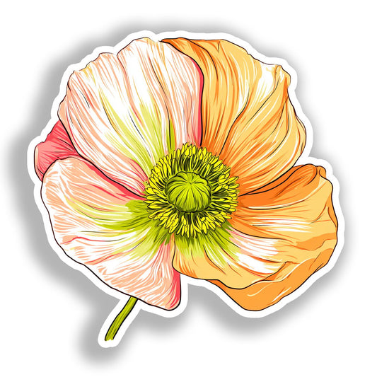 Poppy Flower Vinyl Decal Sticker for Car, Laptop, Tumbler and more # A019252-4" x 4"