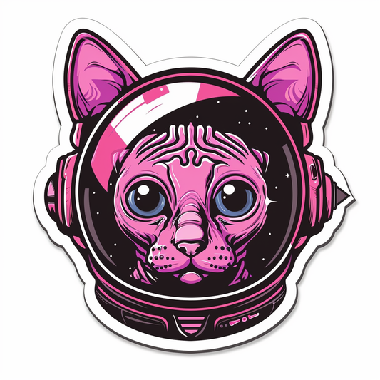 Adorable Cornish Rex Cat Expressive surreal Vinyl Decal Sticker for Car, Laptop, Tumbler and more # F021604-4" x 4"