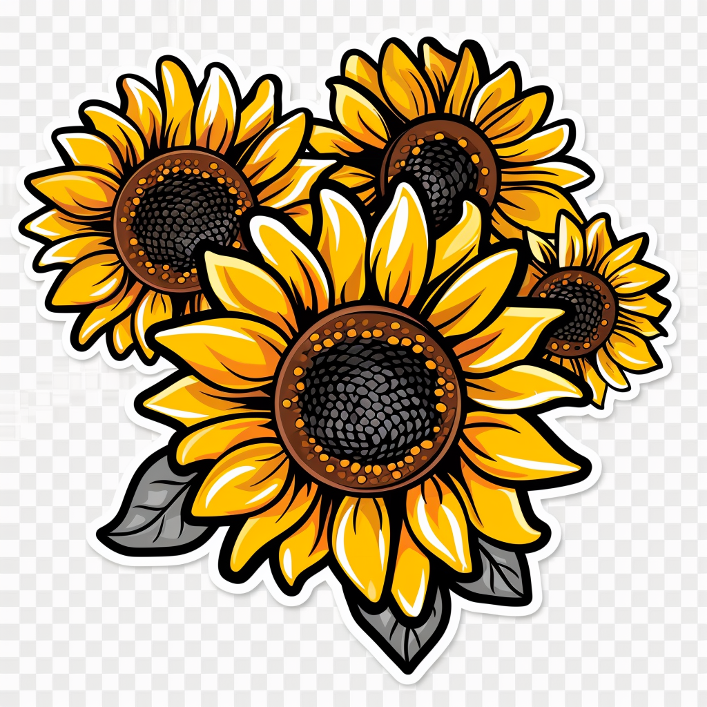 Sunflowers Expressive surreal Vinyl Decal Sticker for Car, Laptop, Tumbler and more # F018132