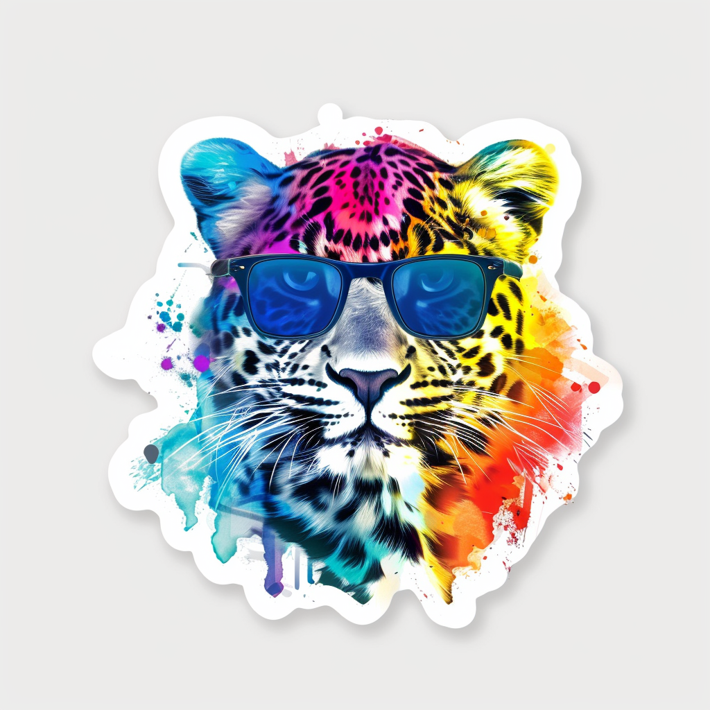 Leopard majestic Expressive surreal Vinyl Decal Sticker for Car, Laptop, Tumbler and more # F022443