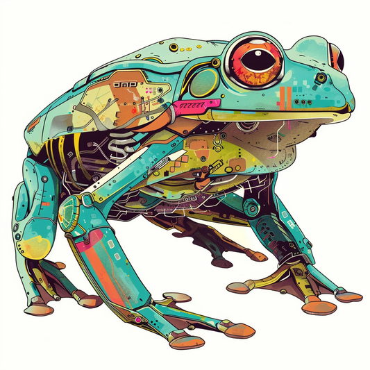 Sticker of a Frog cute and adorable Expressive surreal Vinyl Decal Sticker for Car, Laptop, Tumbler and more # F016701