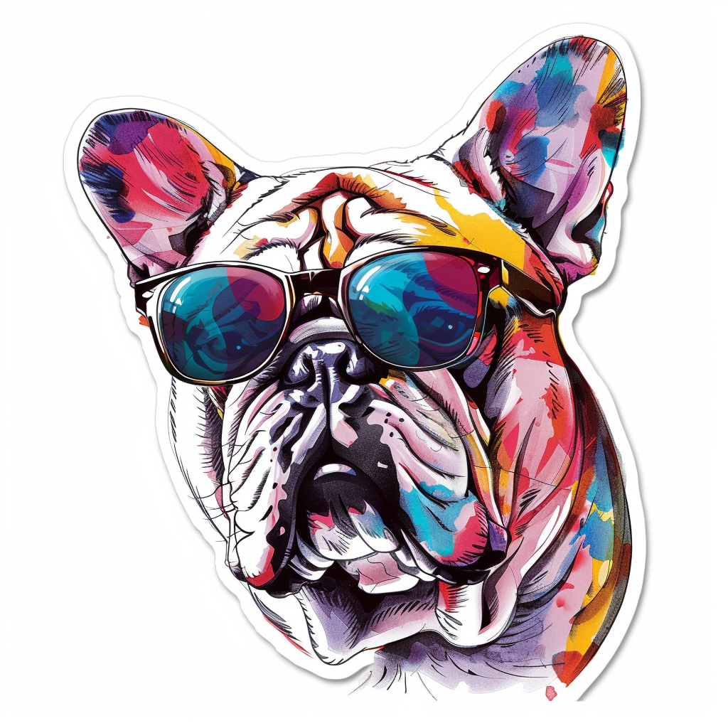 Bulldog Dog majestic Expressive surreal Vinyl Decal Sticker for Car, Laptop, Tumbler and more # F017401
