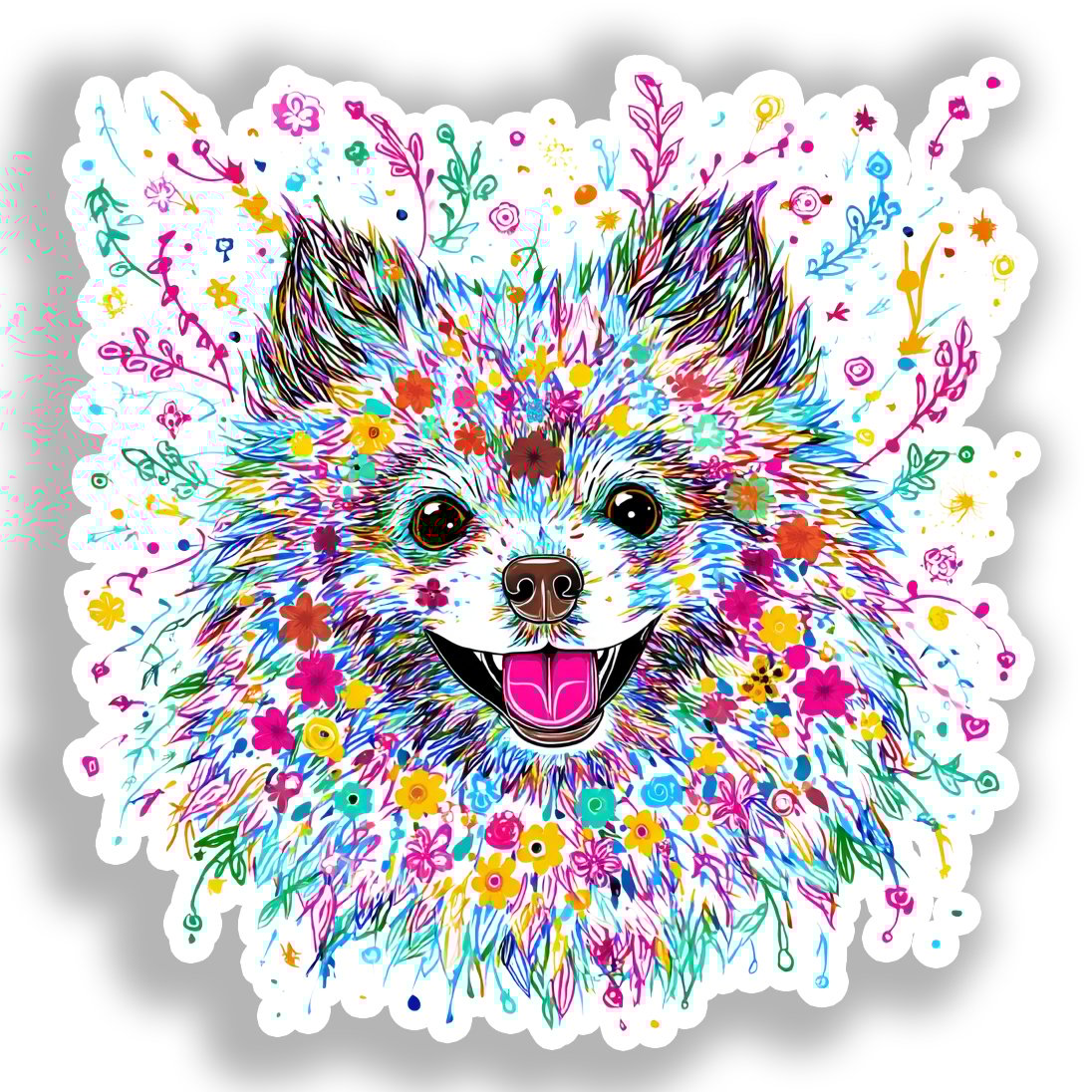 Pomeranian Dog Vinyl Decal Sticker for Car, Laptop, Tumbler and more # A017415-4" x 4"