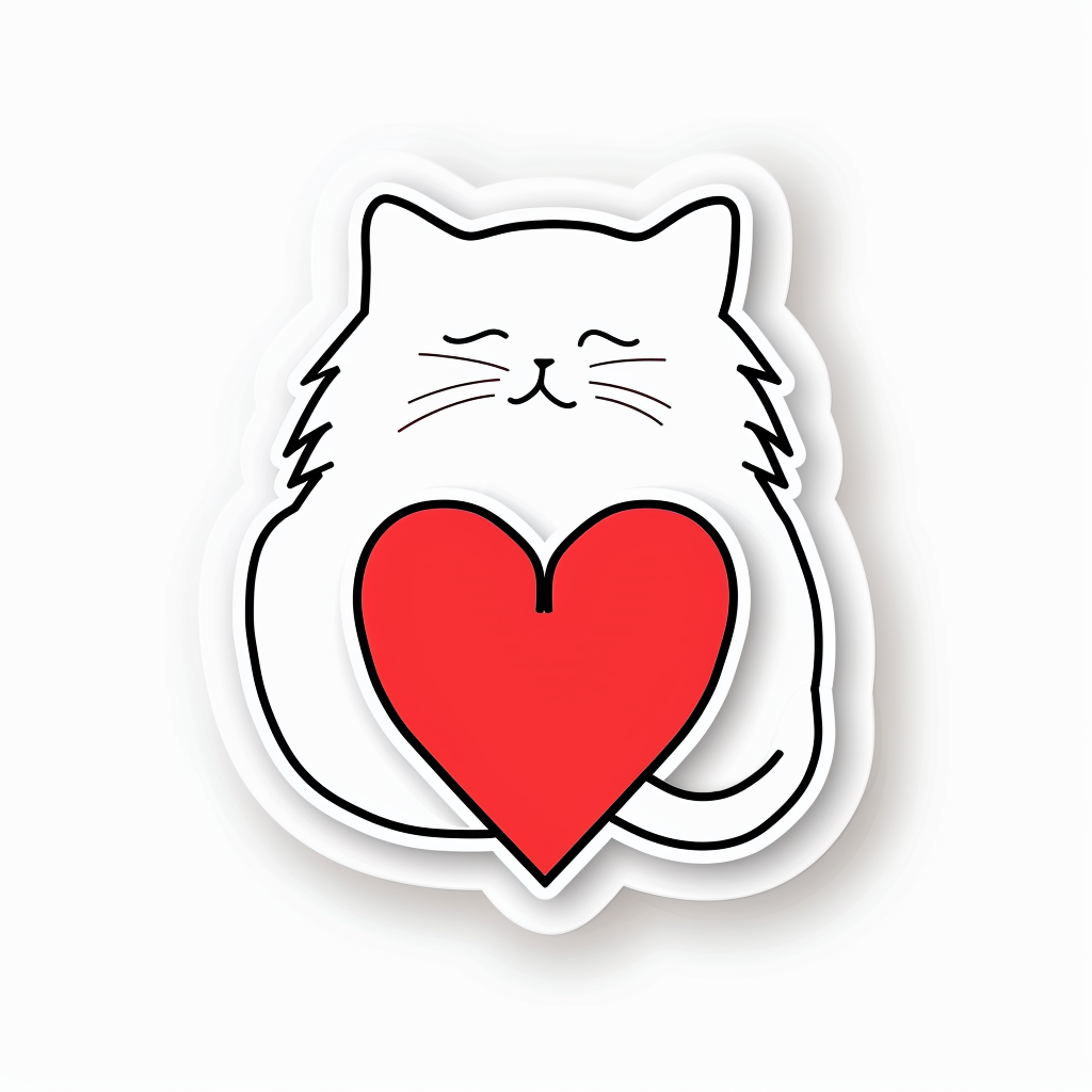 Sticker of a Persian Cat Expressive surreal Vinyl Decal Sticker for Car, Laptop, Tumbler and more # F016372