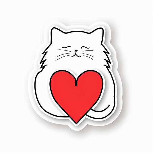 Sticker of a Persian Cat Expressive surreal Vinyl Decal Sticker for Car, Laptop, Tumbler and more # F016372