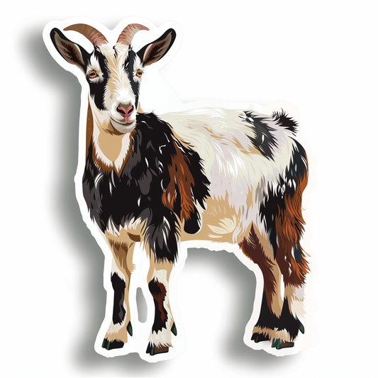 Goat majestic Expressive surreal Vinyl Decal Sticker for Car, Laptop, Tumbler and more # F020498-4" x 4"