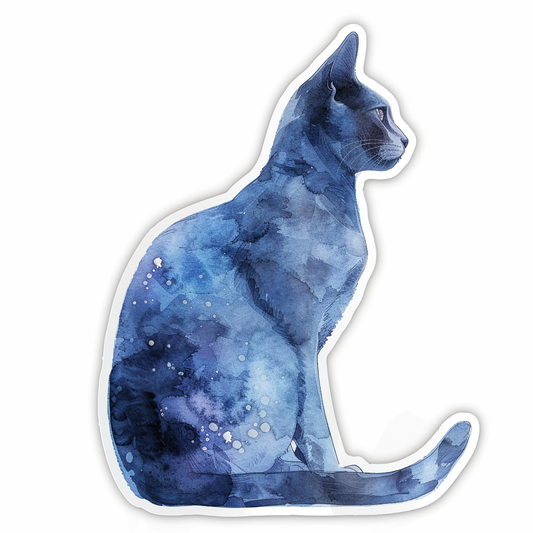 Russian Blue cat Vinyl Decal Sticker for Car, Laptop, Tumbler and more # F07885