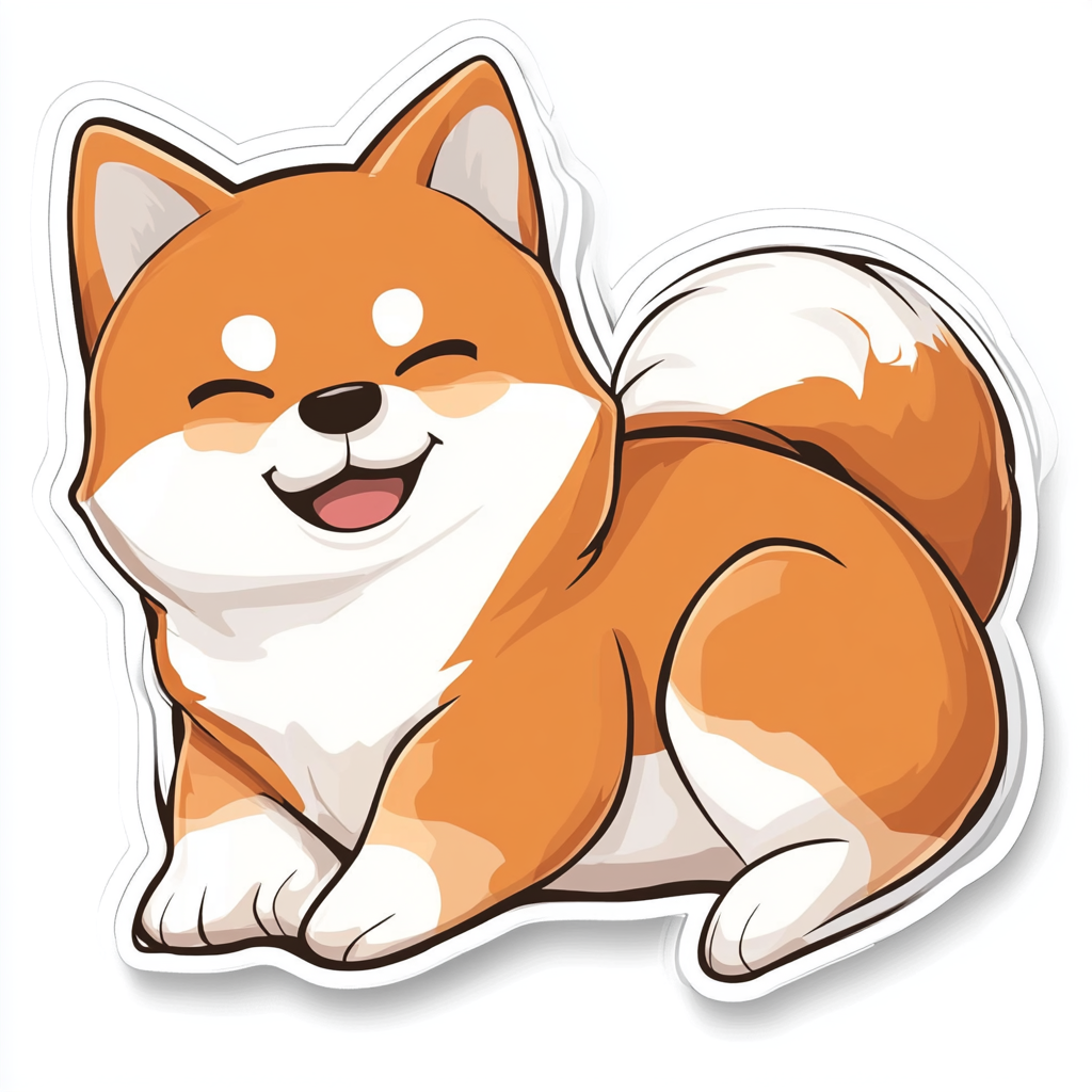 Shiba Inu sticker cartoon style Expressive surreal Vinyl Decal Sticker for Car, Laptop, Tumbler and more # F025821