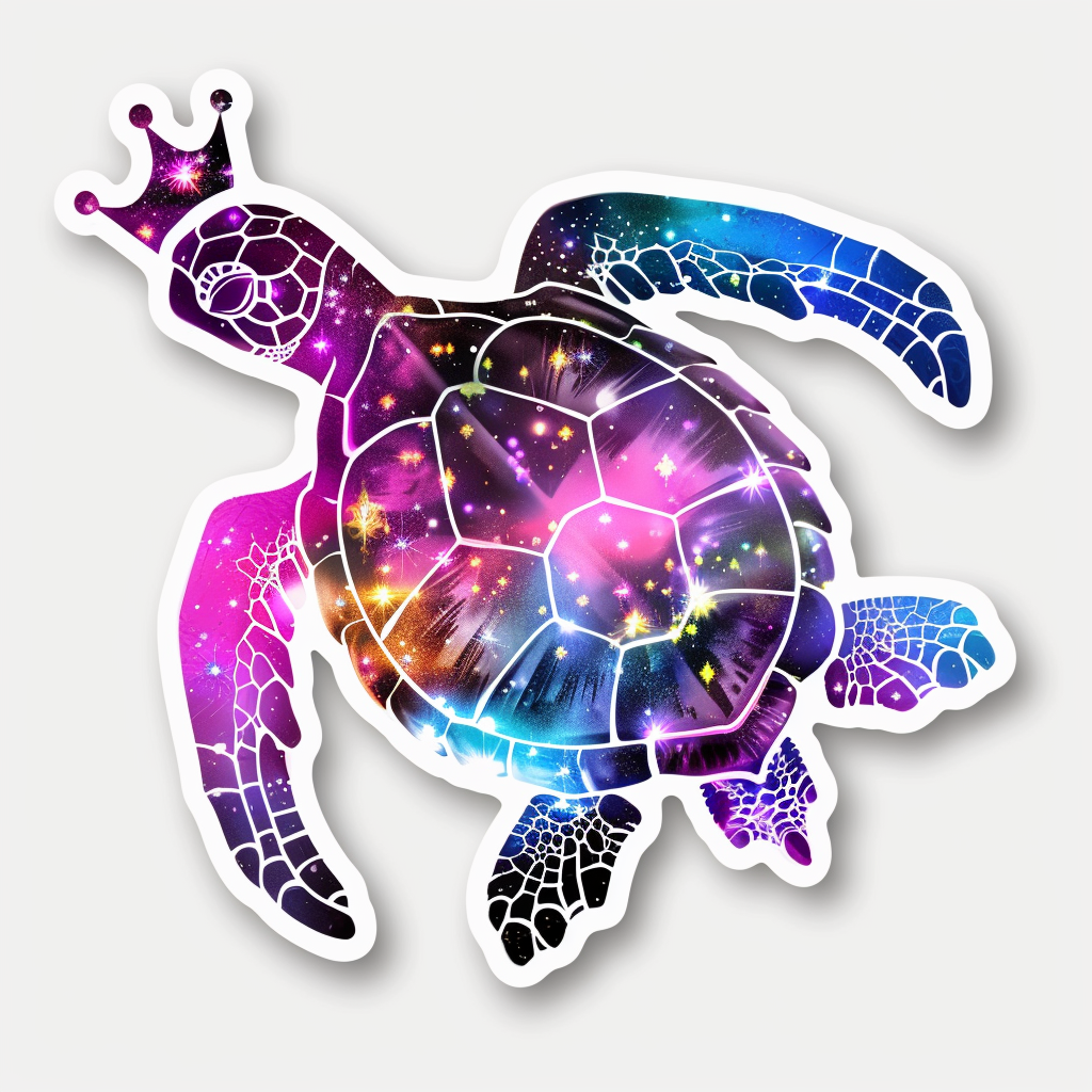 Sticker of a turtle majestic Expressive surreal Vinyl Decal Sticker for Car, Laptop, Tumbler and more # F021975