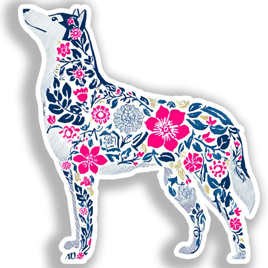 Siberian Husky Dog Vinyl Decal Sticker for Car, Laptop, Tumbler and more # A019163-4" x 4"