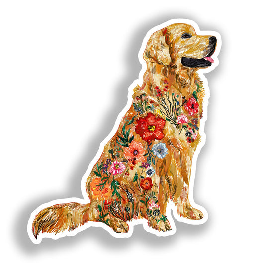 Golden Retriever Dog Vinyl Decal Sticker for Car, Laptop, Tumbler and more # A019549-4" x 4"