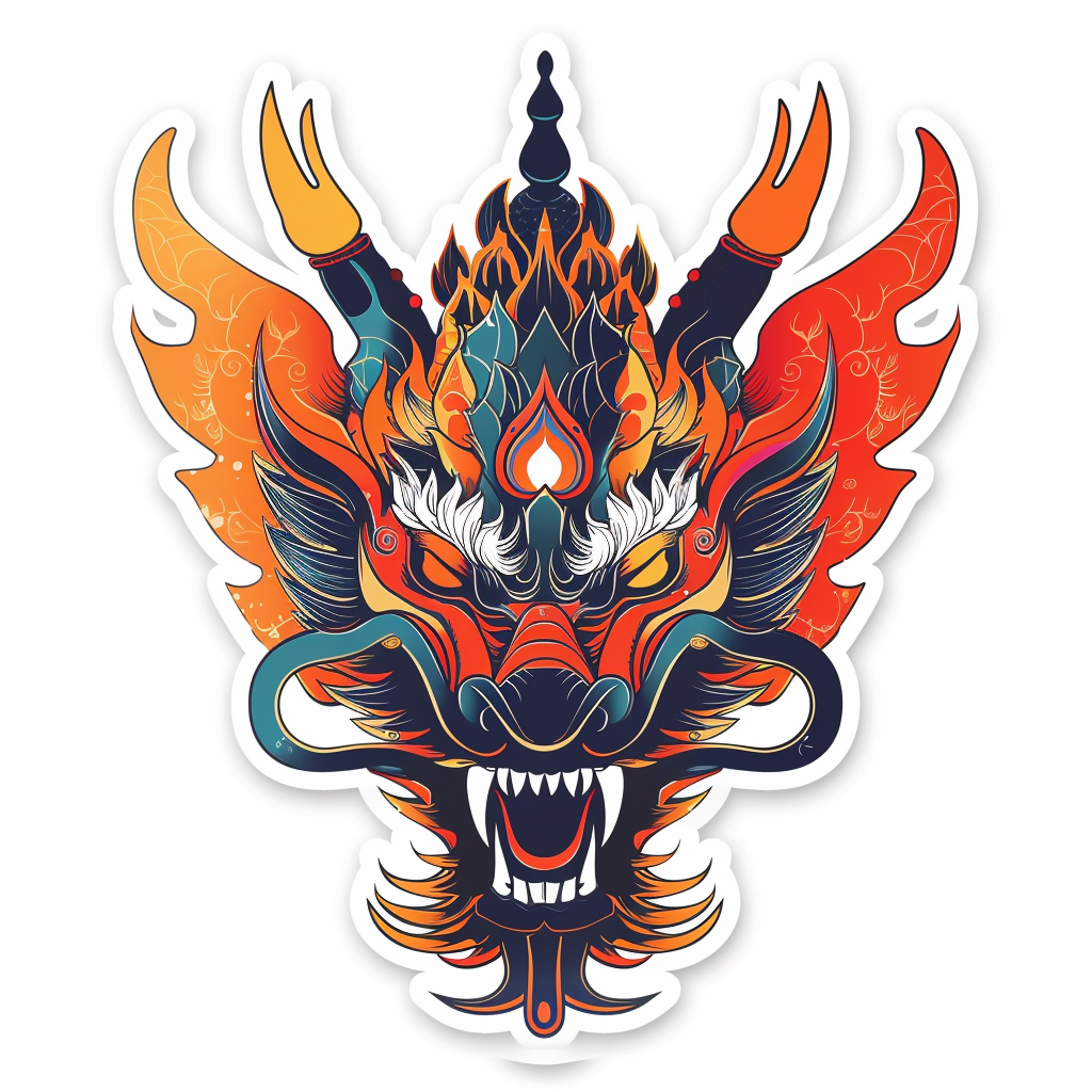 Dragon crowned majestic Expressive surreal Vinyl Decal Sticker for Car, Laptop, Tumbler and more # F019049-4" x 4"