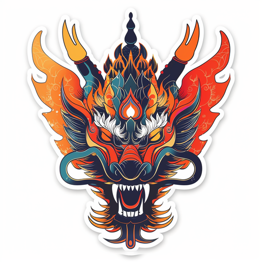 Dragon crowned majestic Expressive surreal Vinyl Decal Sticker for Car, Laptop, Tumbler and more # F019049-4" x 4"