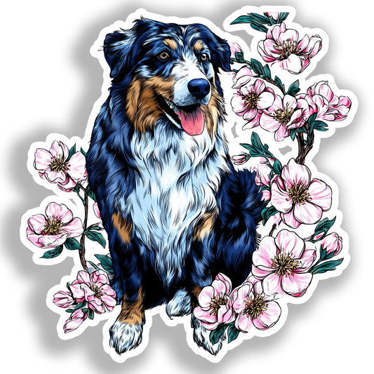 Australian Shepherd Dog Vinyl Decal Sticker for Car, Laptop, Tumbler and more # A018727-4" x 4"