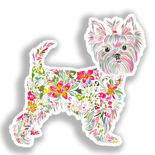 Yorkshire Terrier Dog Vinyl Decal Sticker for Car, Laptop, Tumbler and more # A017120-4" x 4"