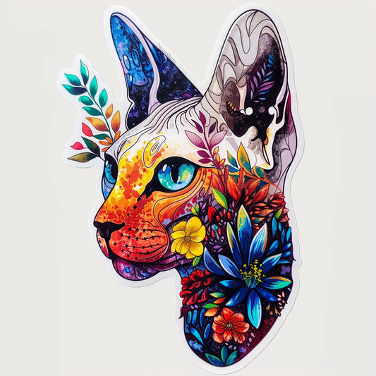 Sphynx Cat Vinyl Decal Sticker for Car, Laptop, Tumbler and more # F010109