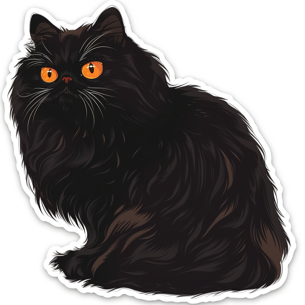 Persian Cat Expressive surreal Vinyl Decal Sticker for Car, Laptop, Tumbler and more # F016067