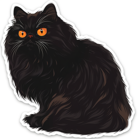 Persian Cat Expressive surreal Vinyl Decal Sticker for Car, Laptop, Tumbler and more # F016067