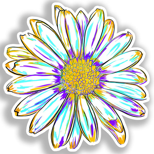 Daisy Flower Vinyl Decal Sticker for Car, Laptop, Tumbler and more # A019684-4" x 4"