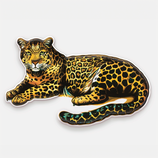 Leopard majestic Expressive surreal Vinyl Decal Sticker for Car, Laptop, Tumbler and more # F022407