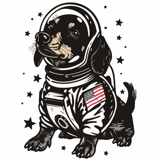 Dachshund Dog astronaut Vinyl Decal Sticker for Car, Laptop, Tumbler and more # F013207