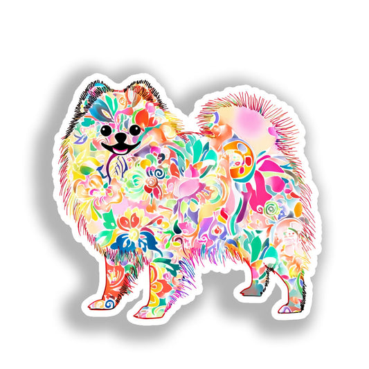 Pomeranian Dog Vinyl Decal Sticker for Car, Laptop, Tumbler and more # A017392-4" x 4"