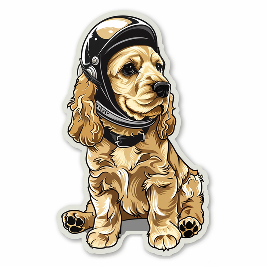 Cute and Adorable Cocker Spaniel Dog Expressive surreal Vinyl Decal Sticker for Car, Laptop, Tumbler and more # F019990-4" x 4"