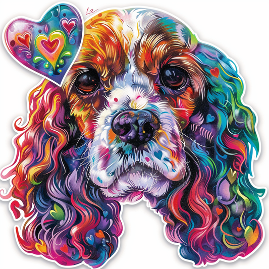 Cocker Spaniel Dog majestic Expressive surreal Vinyl Decal Sticker for Car, Laptop, Tumbler and more # F019922-4" x 4"
