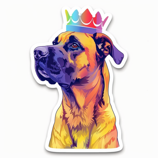 Great Dane Dog crowned majestic Expressive surreal Vinyl Decal Sticker for Car, Laptop, Tumbler and more # F017798