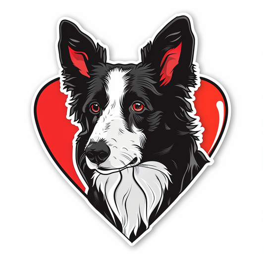 Border Collie Dog majestic Expressive surreal Vinyl Decal Sticker for Car, Laptop, Tumbler and more # F021854-4" x 4"