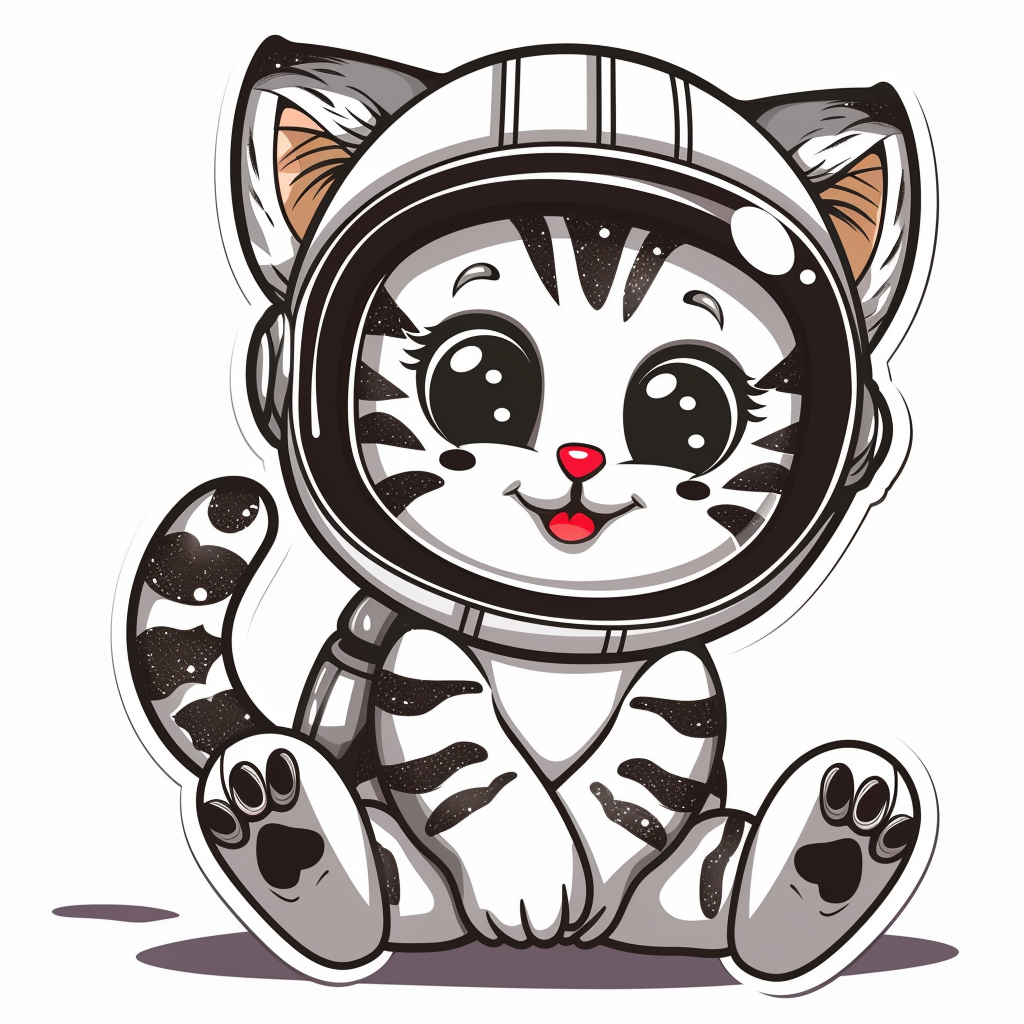 Cute and Adorable American Shorthair Expressive surreal Vinyl Decal Sticker for Car, Laptop, Tumbler and more # F018773