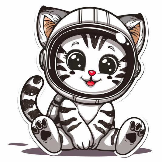 Cute and Adorable American Shorthair Expressive surreal Vinyl Decal Sticker for Car, Laptop, Tumbler and more # F018773