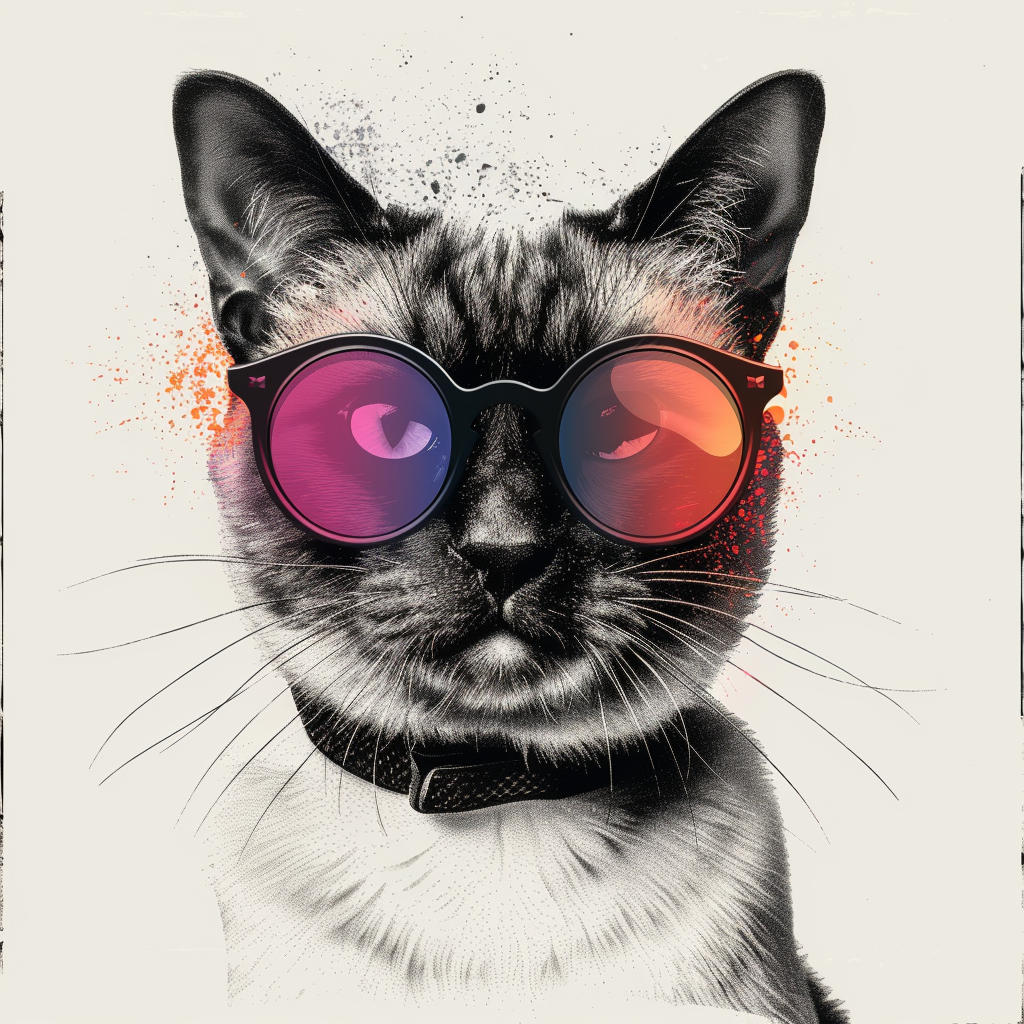 Burmese Cat wearing sunglasses Vinyl Decal Sticker for Car, Laptop, Tumbler and more # F010940