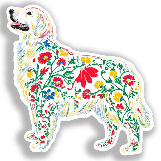 Golden Retriever Dog Vinyl Decal Sticker for Car, Laptop, Tumbler and more # A019548-4" x 4"