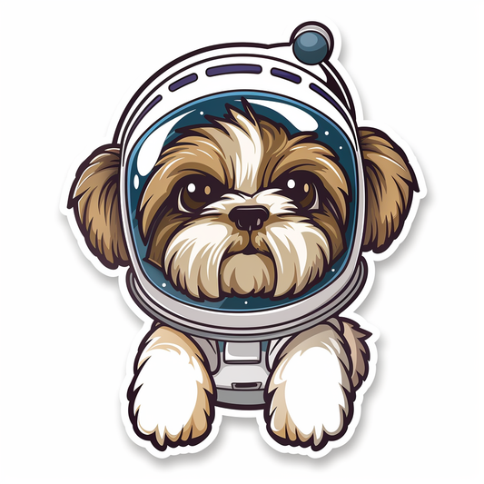 Adorable Shih Tzu Dog Expressive surreal Vinyl Decal Sticker for Car, Laptop, Tumbler and more # F018160