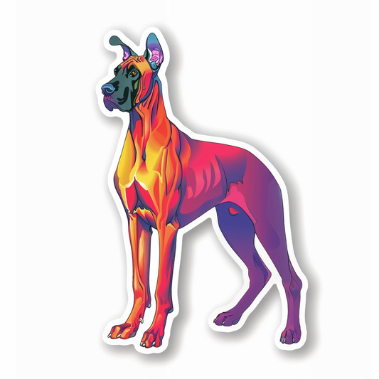Great Dane Dog Expressive surreal Vinyl Decal Sticker for Car, Laptop, Tumbler and more # F022746