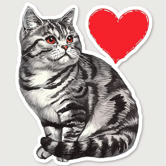 American Shorthair Cat majestic Expressive surreal Vinyl Decal Sticker for Car, Laptop, Tumbler and more # F018847