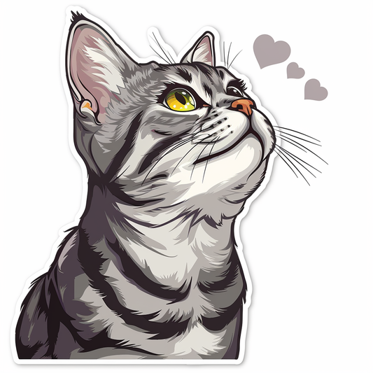 American Shorthair Cat majestic Expressive surreal Vinyl Decal Sticker for Car, Laptop, Tumbler and more # F018903