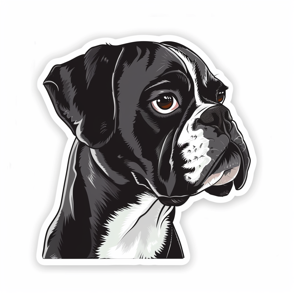 Boxer DogWhite  Vinyl Decal Sticker for Car, Laptop, Tumbler and more # F07731
