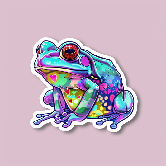 Sticker of a Frog majestic Expressive surreal Vinyl Decal Sticker for Car, Laptop, Tumbler and more # F016656