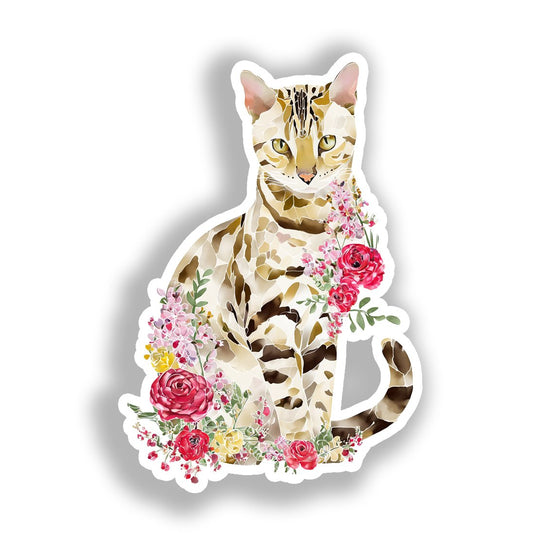 Bengal Cat Vinyl Decal Sticker for Car, Laptop, Tumbler and more # A018647-4" x 4"