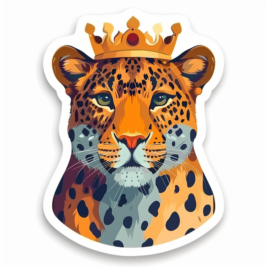 Leopard majestic Expressive surreal Vinyl Decal Sticker for Car, Laptop, Tumbler and more # F022503