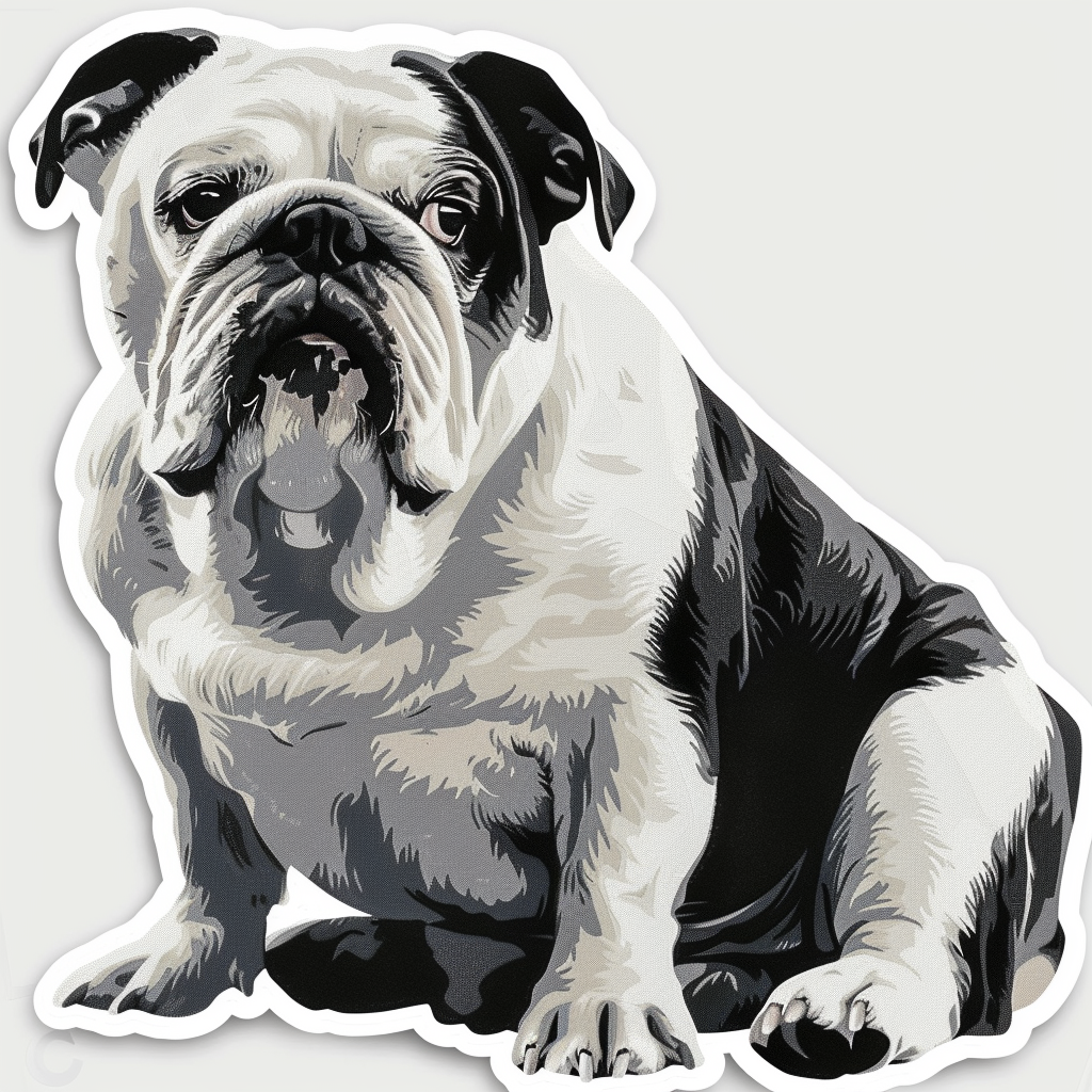 Sticker of a Bulldog Dog majestic Expressive surreal Vinyl Decal Sticker for Car, Laptop, Tumbler and more # F017273